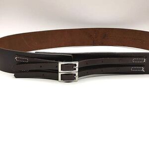 Kenneth Cole New York Dark Brown Leather Belt with Double Buckle